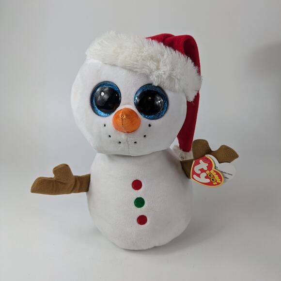 TY Beanie Boos Scoop Snowman Plush Christmas Stuffed Animal Toy With Tags Winter - Picture 1 of 12